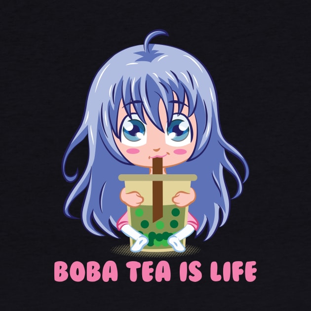 Japanese Anime Girl manga boba tea gift by biNutz